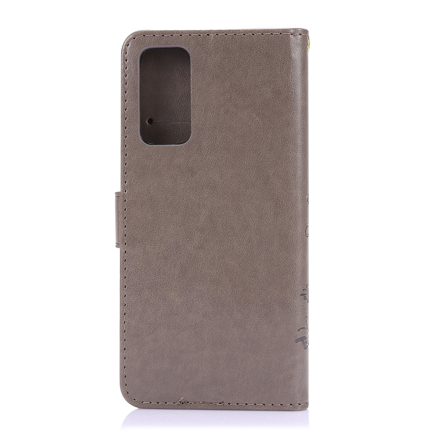 For Samsung Galaxy S20 FE 4G/5G/S20 Lite/S20 FE 2022 Butterfly Flower Imprinting Leather Wallet Case - Grey