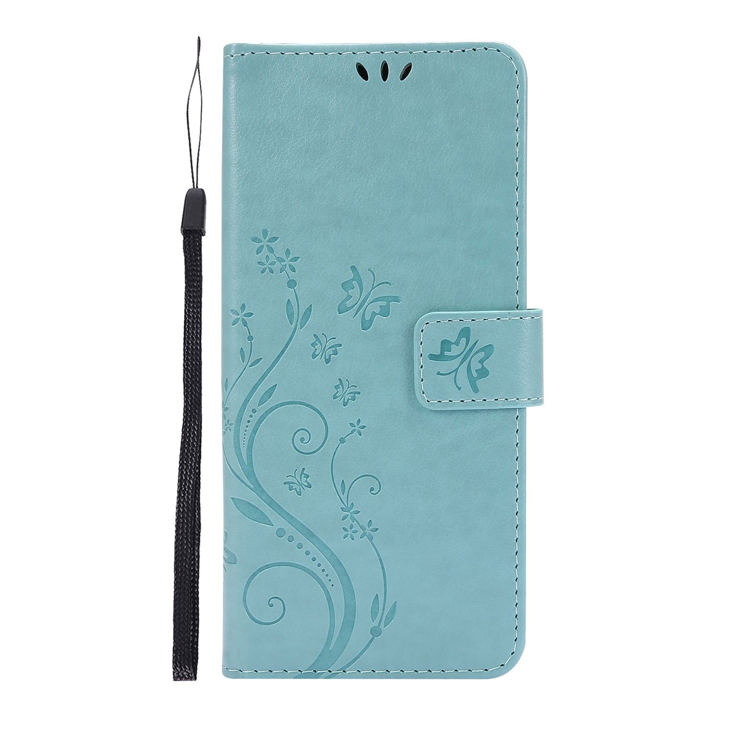 For Samsung Galaxy S20 FE 4G/5G/S20 Lite/S20 FE 2022 Butterfly Flower Imprinting Leather Wallet Case - Cyan