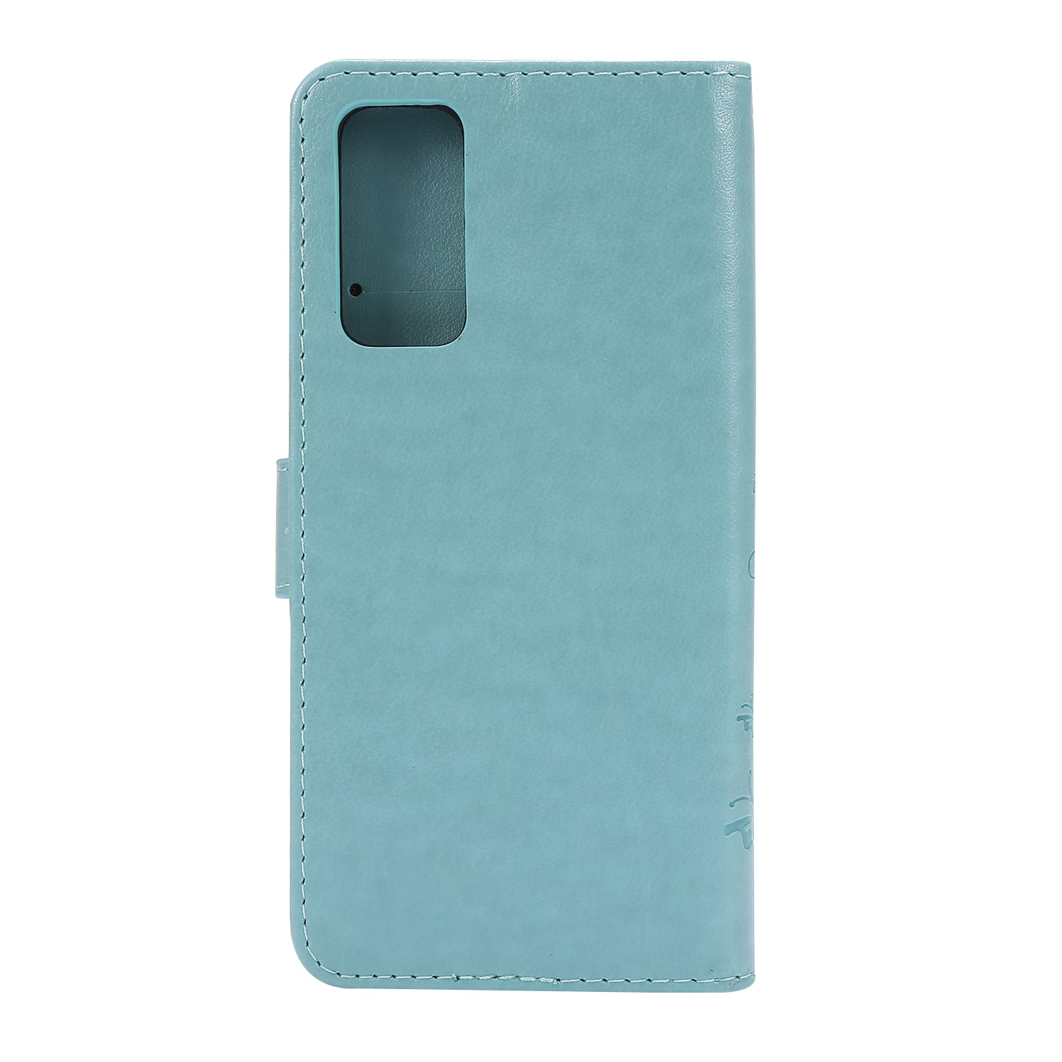 For Samsung Galaxy S20 FE 4G/5G/S20 Lite/S20 FE 2022 Butterfly Flower Imprinting Leather Wallet Case - Cyan