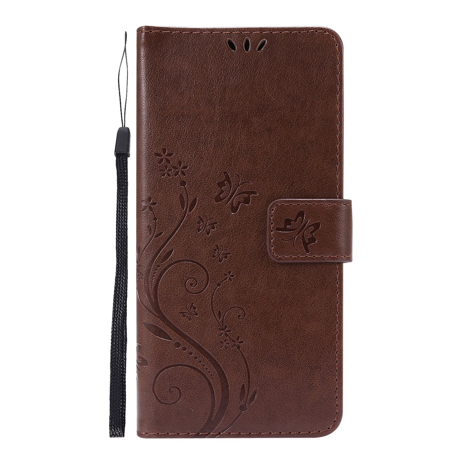 For Samsung Galaxy S20 FE 4G/5G/S20 Lite/S20 FE 2022 Butterfly Flower Imprinting Leather Wallet Case - Brown