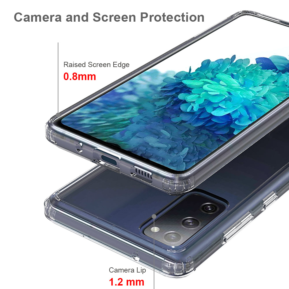 For Samsung Galaxy S20 FE 4G/5G/S20 Lite/S20 FE 2022 Anti-Scratch Shock Absorption Crystal Clear Acrylic + TPU Hybrid Case - Transparent