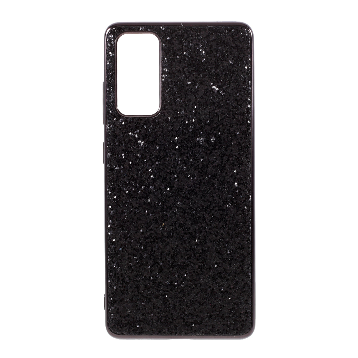 For Samsung Galaxy S20 FE 4G/5G/S20 Lite/S20 FE 2022 Glittering Sequins Design Plated TPU Frame + PC Hybrid Shell Case - Black