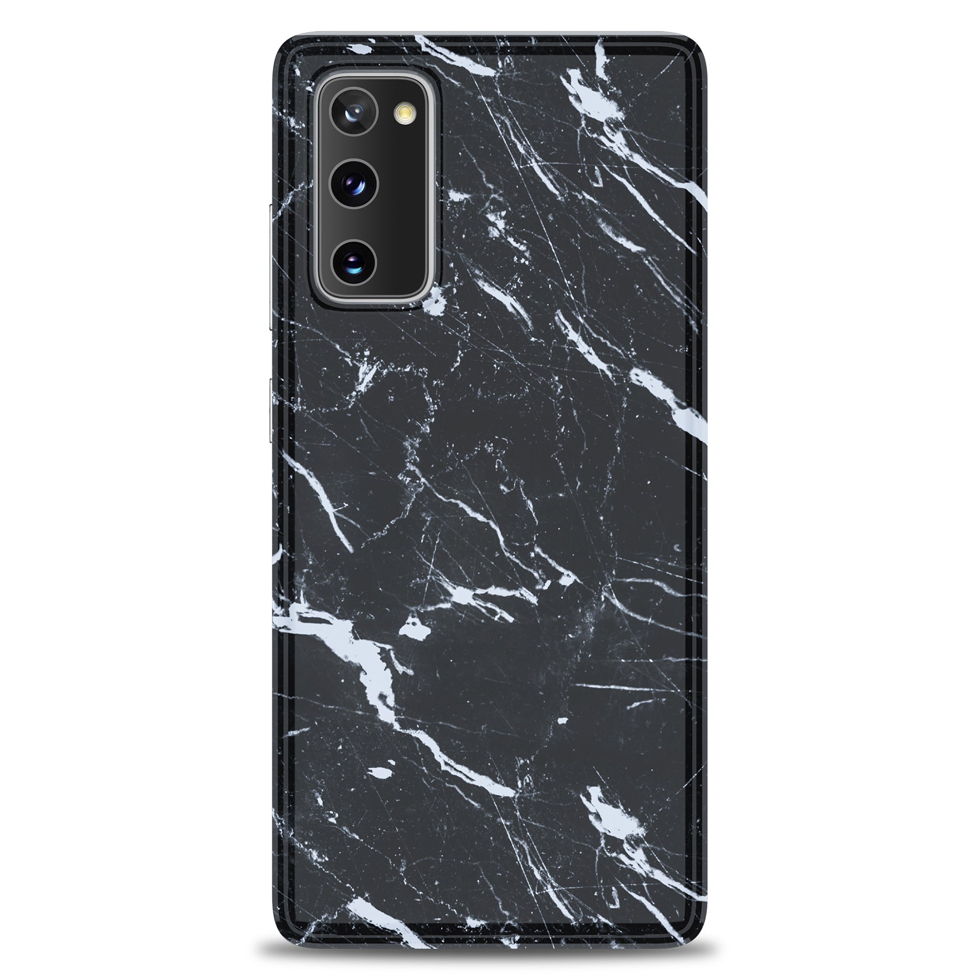 For Samsung Galaxy S20 FE 4G/5G/S20 Lite/S20 FE 2022 MF Glossy Marble Pattern Printing TPU Phone Cover Case - Black