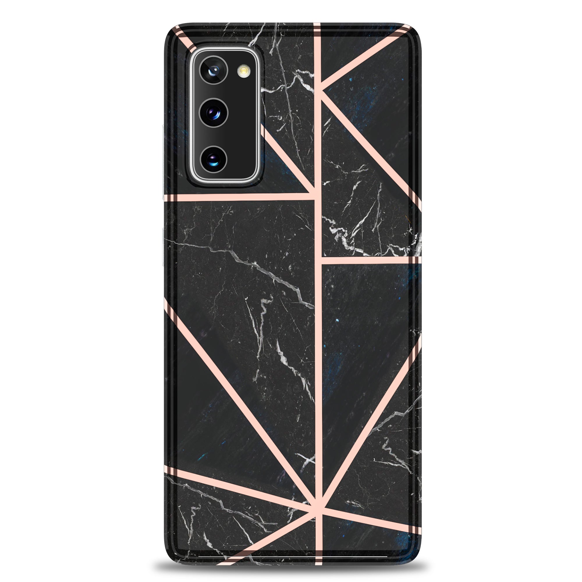 For Samsung Galaxy S20 FE 4G/5G/S20 Lite/S20 FE 2022 MF Electroplating Marble Pattern Splicing Printing Phone Protector - Black