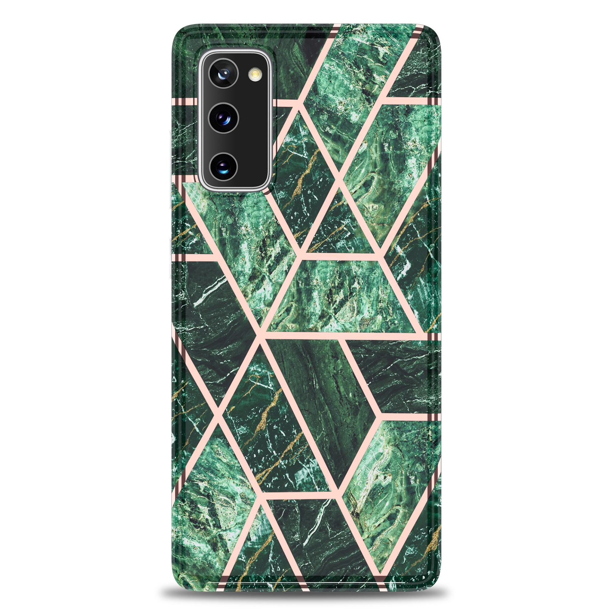 For Samsung Galaxy S20 FE 4G/5G/S20 Lite/S20 FE 2022 MF Electroplating Marble Pattern Splicing Printing Phone Protector - Green