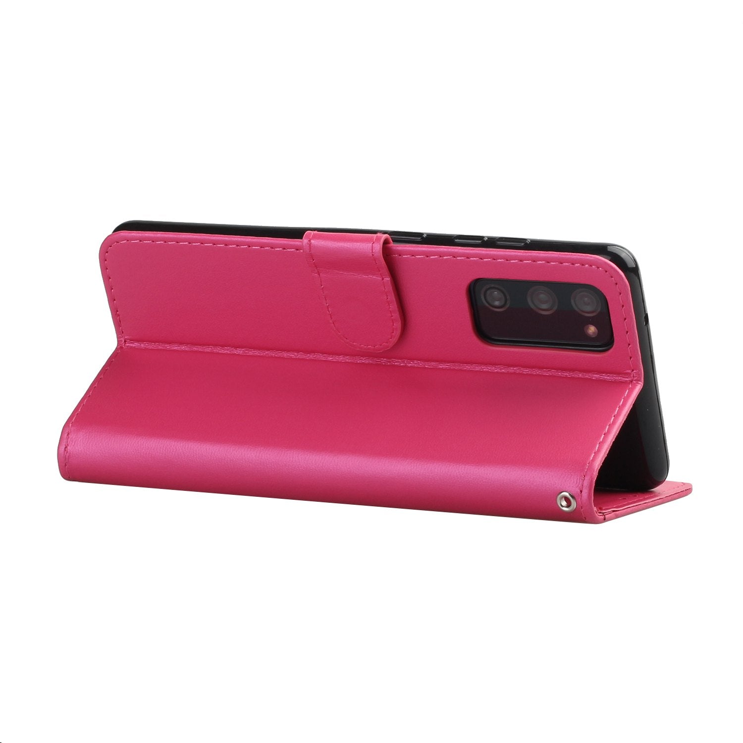 For Samsung Galaxy S20 FE 4G/5G/S20 Lite/S20 FE 2022 Solid Color Style with Card Slots Leather Shell - Rose