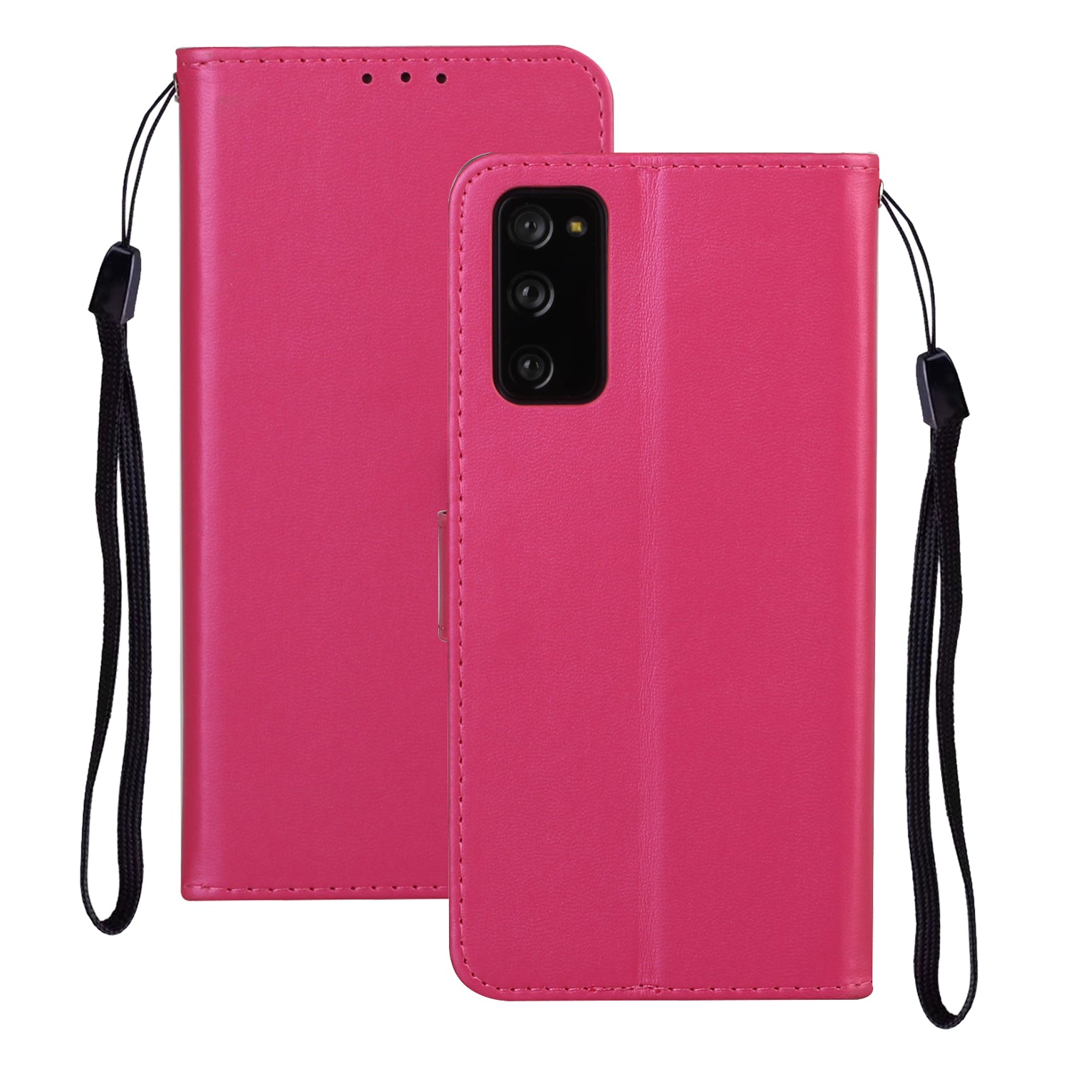 For Samsung Galaxy S20 FE 4G/5G/S20 Lite/S20 FE 2022 Solid Color Style with Card Slots Leather Shell - Rose