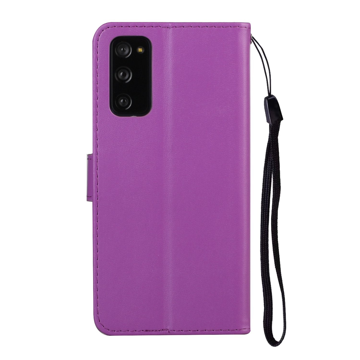 For Samsung Galaxy S20 FE 4G/5G/S20 Lite/S20 FE 2022 Solid Color Style with Card Slots Leather Shell - Purple