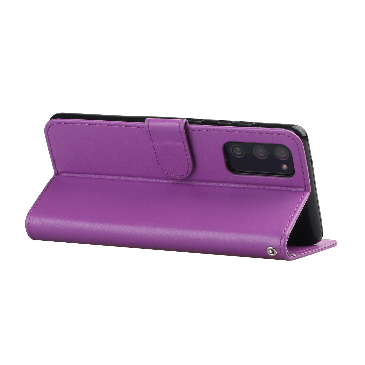 For Samsung Galaxy S20 FE 4G/5G/S20 Lite/S20 FE 2022 Solid Color Style with Card Slots Leather Shell - Purple