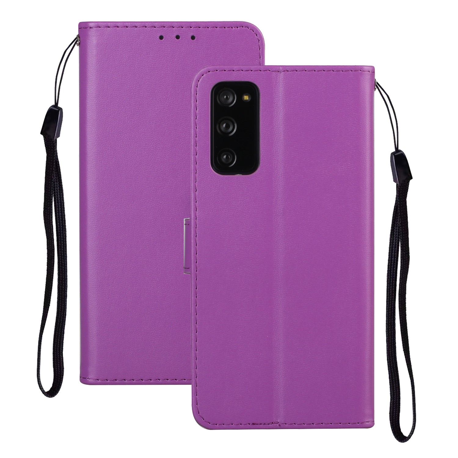 For Samsung Galaxy S20 FE 4G/5G/S20 Lite/S20 FE 2022 Solid Color Style with Card Slots Leather Shell - Purple