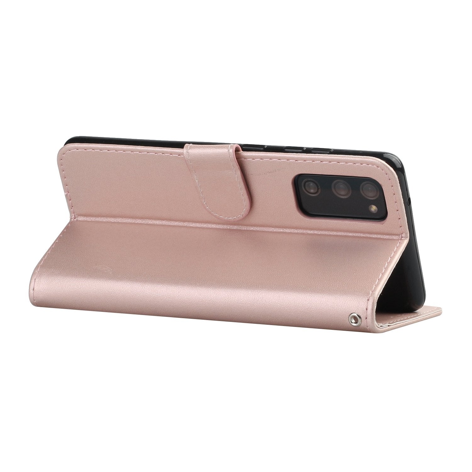 For Samsung Galaxy S20 FE 4G/5G/S20 Lite/S20 FE 2022 Solid Color Style with Card Slots Leather Shell - Rose Gold