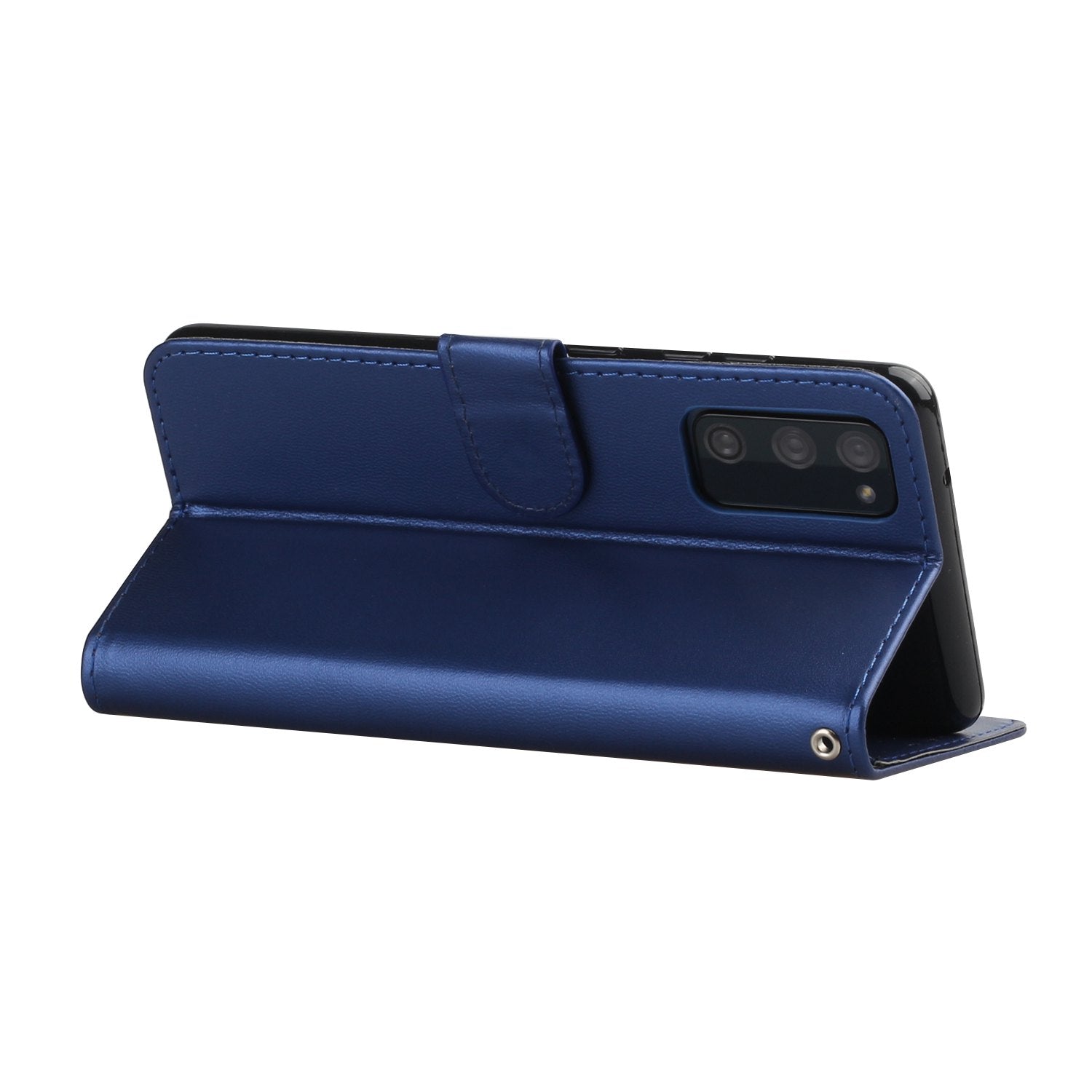 For Samsung Galaxy S20 FE 4G/5G/S20 Lite/S20 FE 2022 Solid Color Style with Card Slots Leather Shell - Blue