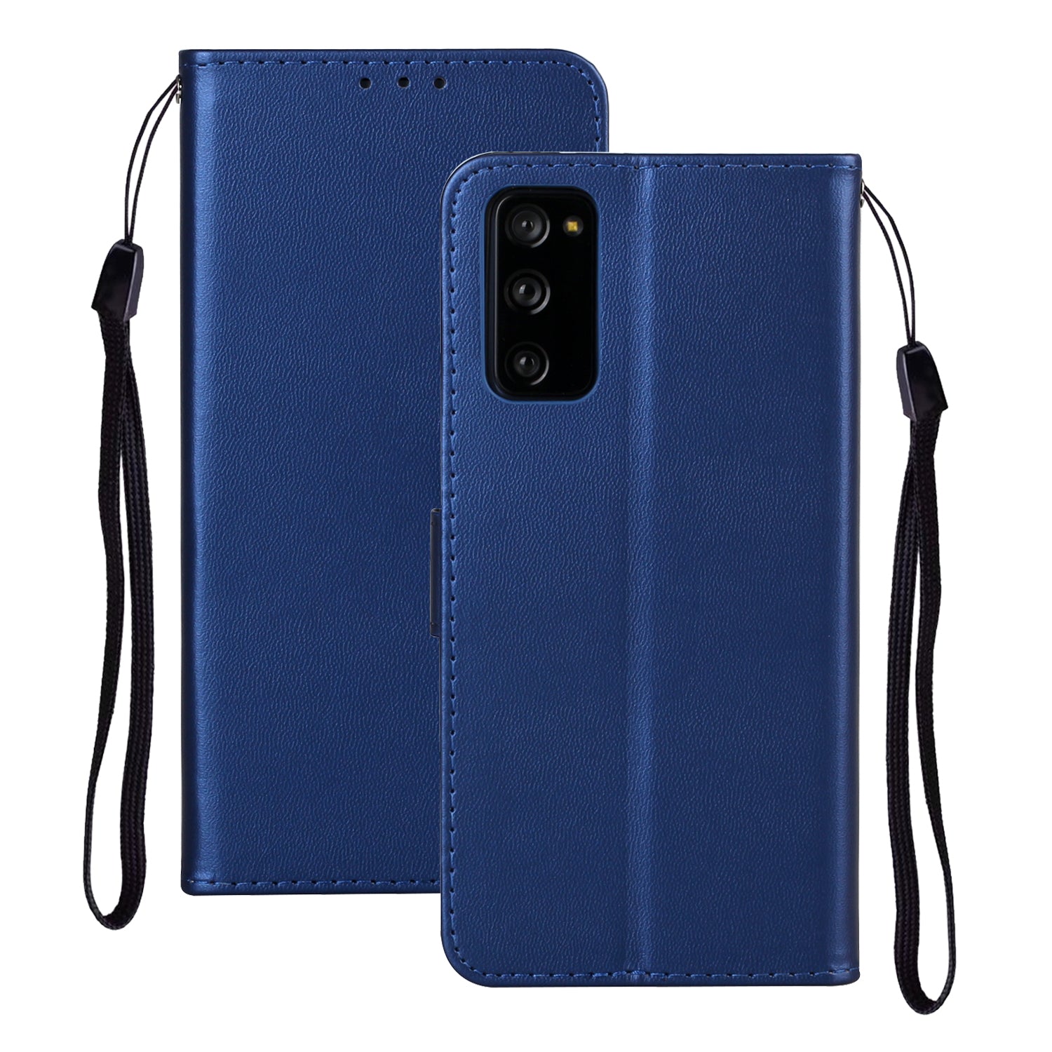 For Samsung Galaxy S20 FE 4G/5G/S20 Lite/S20 FE 2022 Solid Color Style with Card Slots Leather Shell - Blue