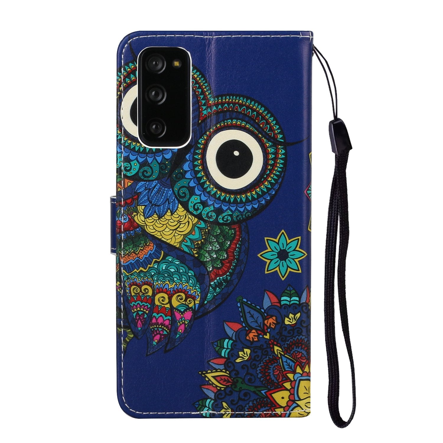 For Samsung Galaxy S20 FE 4G/5G/S20 Lite/S20 FE 2022 Embossed Patterned Wallet Flip Leather Case with Lanyard - Owl