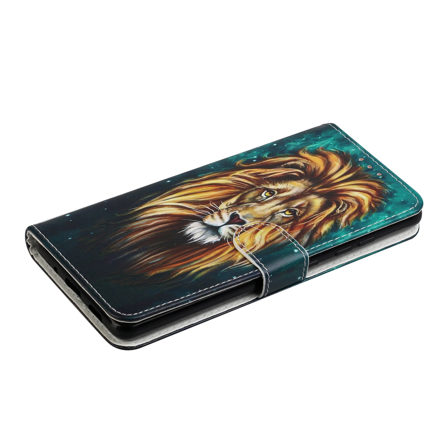 For Samsung Galaxy S20 FE 4G/5G/S20 Lite/S20 FE 2022 Embossed Patterned Wallet Flip Leather Case with Lanyard - Lion