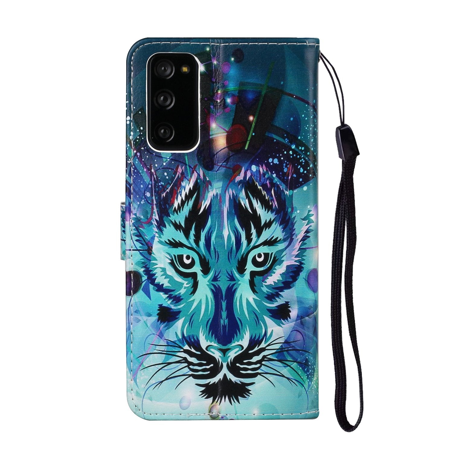 For Samsung Galaxy S20 FE 4G/5G/S20 Lite/S20 FE 2022 Embossed Patterned Wallet Flip Leather Case with Lanyard - Tiger