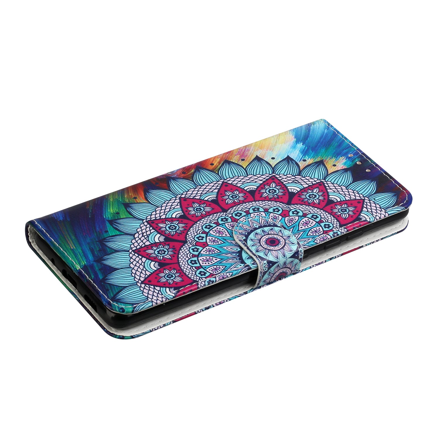 For Samsung Galaxy S20 FE 4G/5G/S20 Lite/S20 FE 2022 Embossed Patterned Wallet Flip Leather Case with Lanyard - Mandala Flower