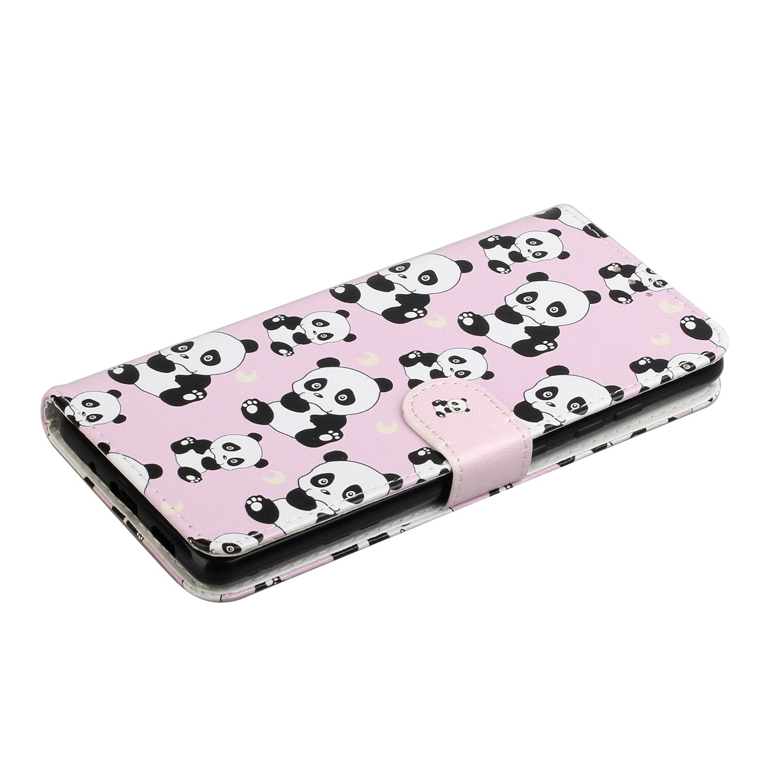 For Samsung Galaxy S20 FE 4G/5G/S20 Lite/S20 FE 2022 Embossed Patterned Wallet Flip Leather Case with Lanyard - Panda