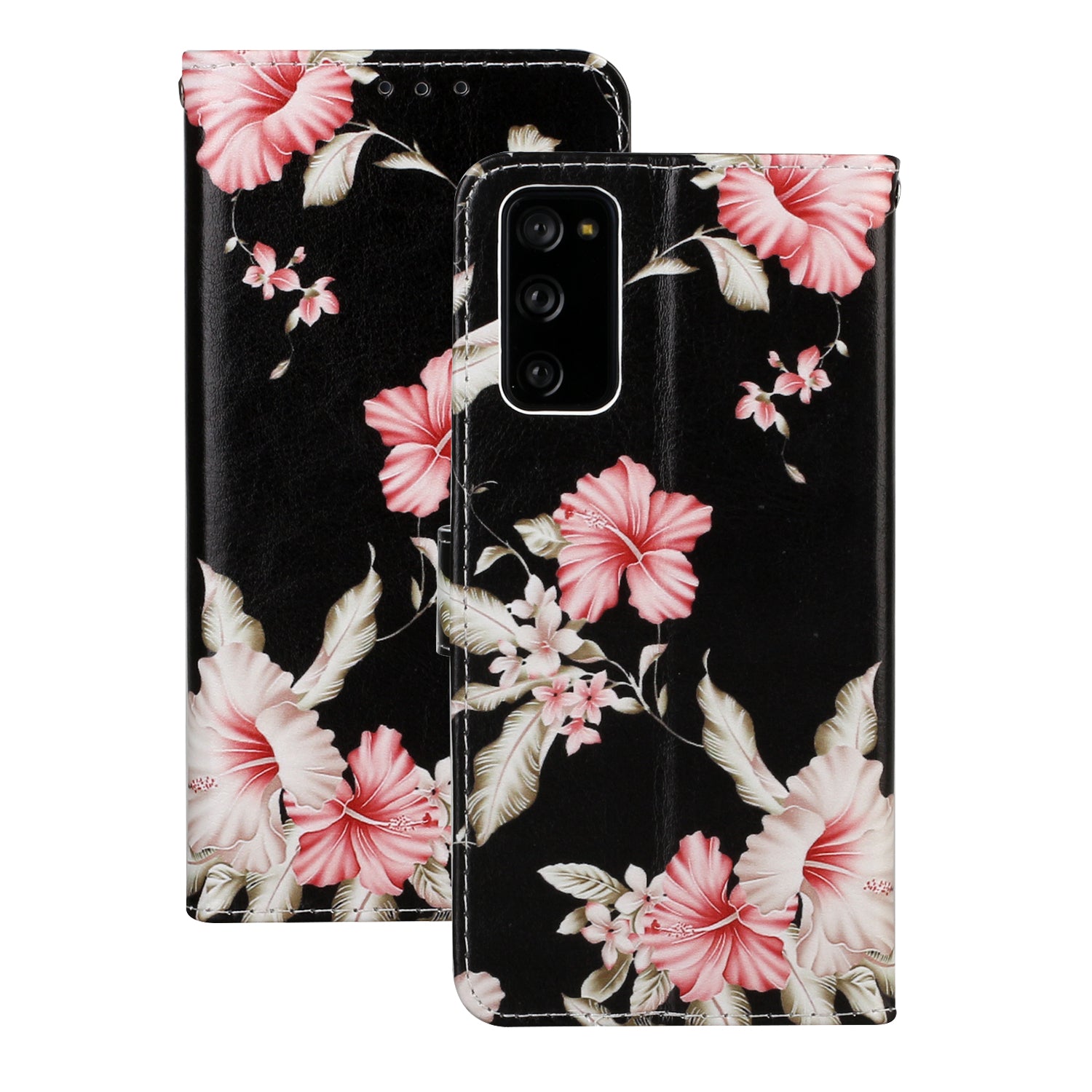 For Samsung Galaxy S20 FE 4G/5G/S20 Lite/S20 FE 2022 Pattern Printing Wallet Leather Protector Cover - Pink Flower