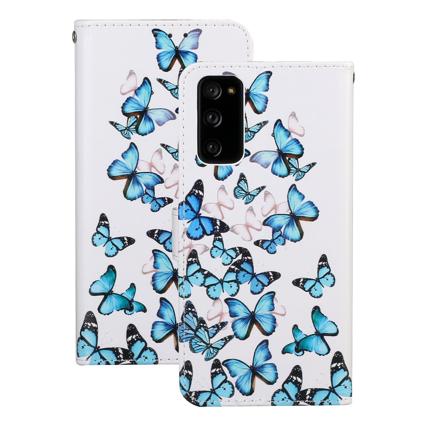 For Samsung Galaxy S20 FE 4G/5G/S20 Lite/S20 FE 2022 Pattern Printing Wallet Leather Protector Cover - Butterfly