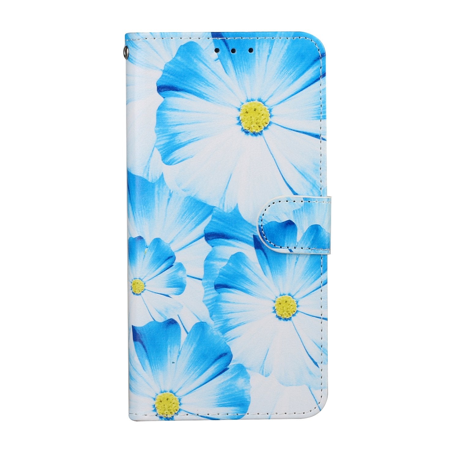 For Samsung Galaxy S20 FE 4G/5G/S20 Lite/S20 FE 2022 Pattern Printing Wallet Leather Protector Cover - Blue Flower