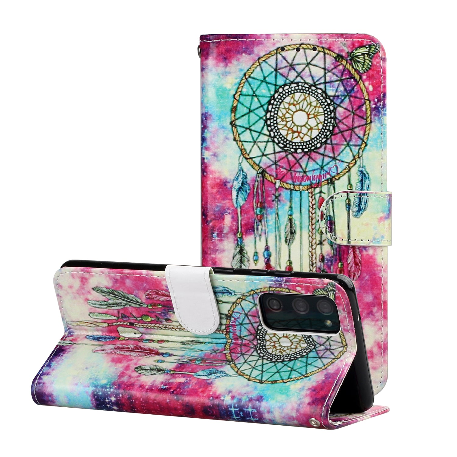 For Samsung Galaxy S20 FE 4G/5G/S20 Lite/S20 FE 2022 Pattern Printing Wallet Leather Protector Cover - Dream Catcher