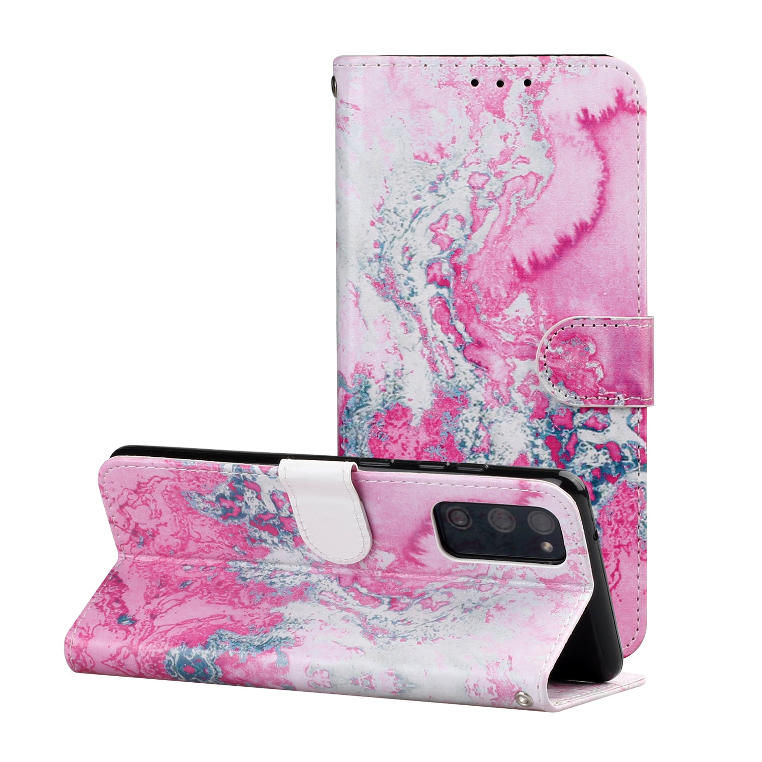 For Samsung Galaxy S20 FE 4G/5G/S20 Lite/S20 FE 2022 Pattern Printing Wallet Leather Protector Cover - Rose Marbling