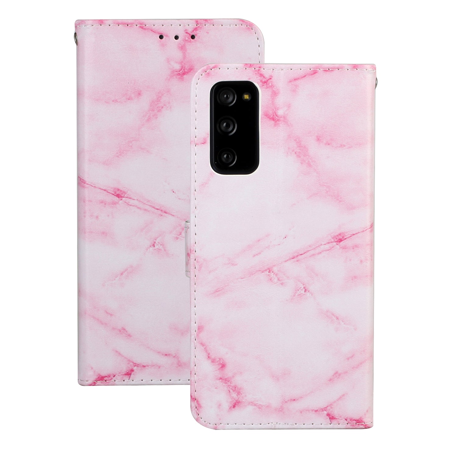 For Samsung Galaxy S20 FE 4G/5G/S20 Lite/S20 FE 2022 Pattern Printing Wallet Leather Protector Cover - Pink Marbling