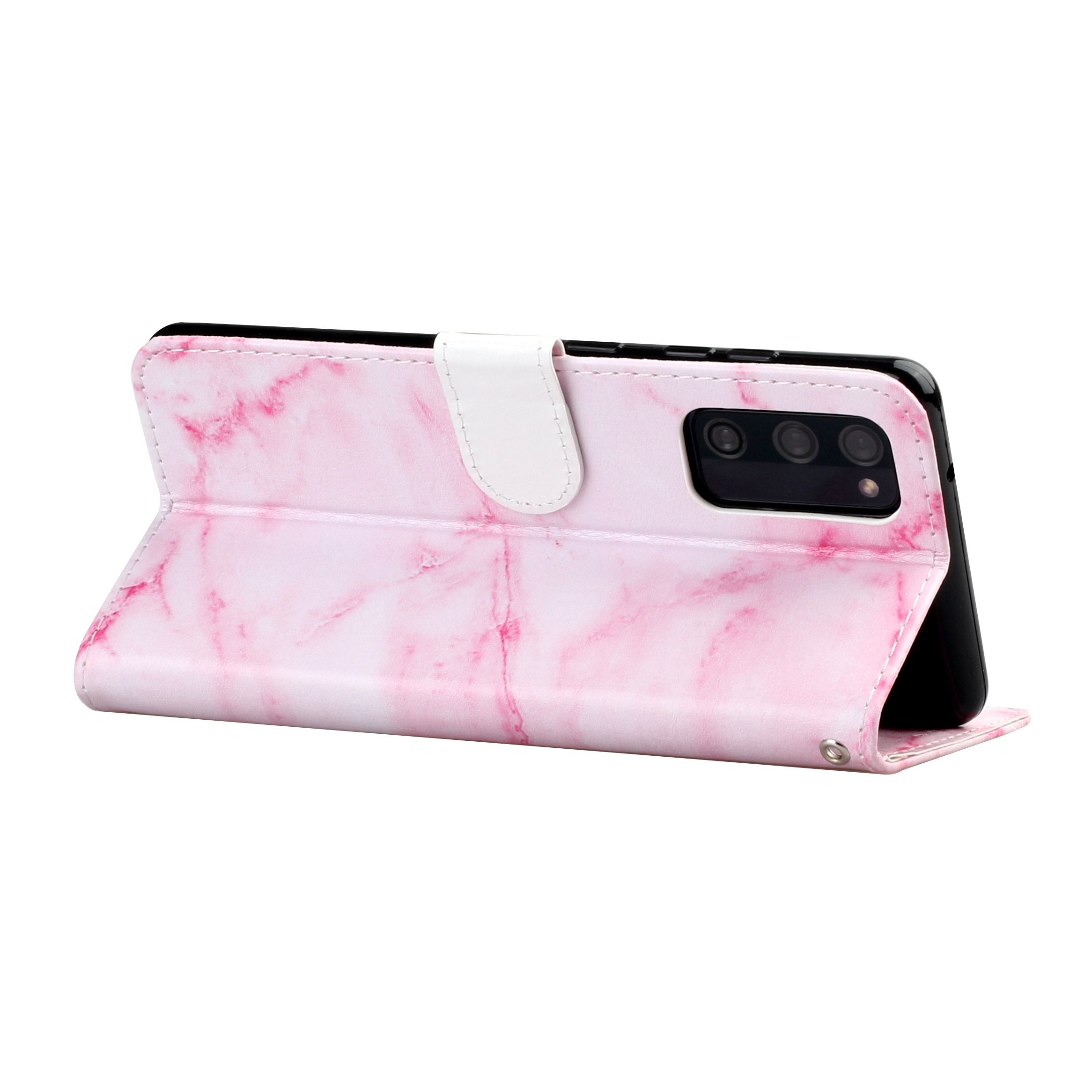 For Samsung Galaxy S20 FE 4G/5G/S20 Lite/S20 FE 2022 Pattern Printing Wallet Leather Protector Cover - Pink Marbling