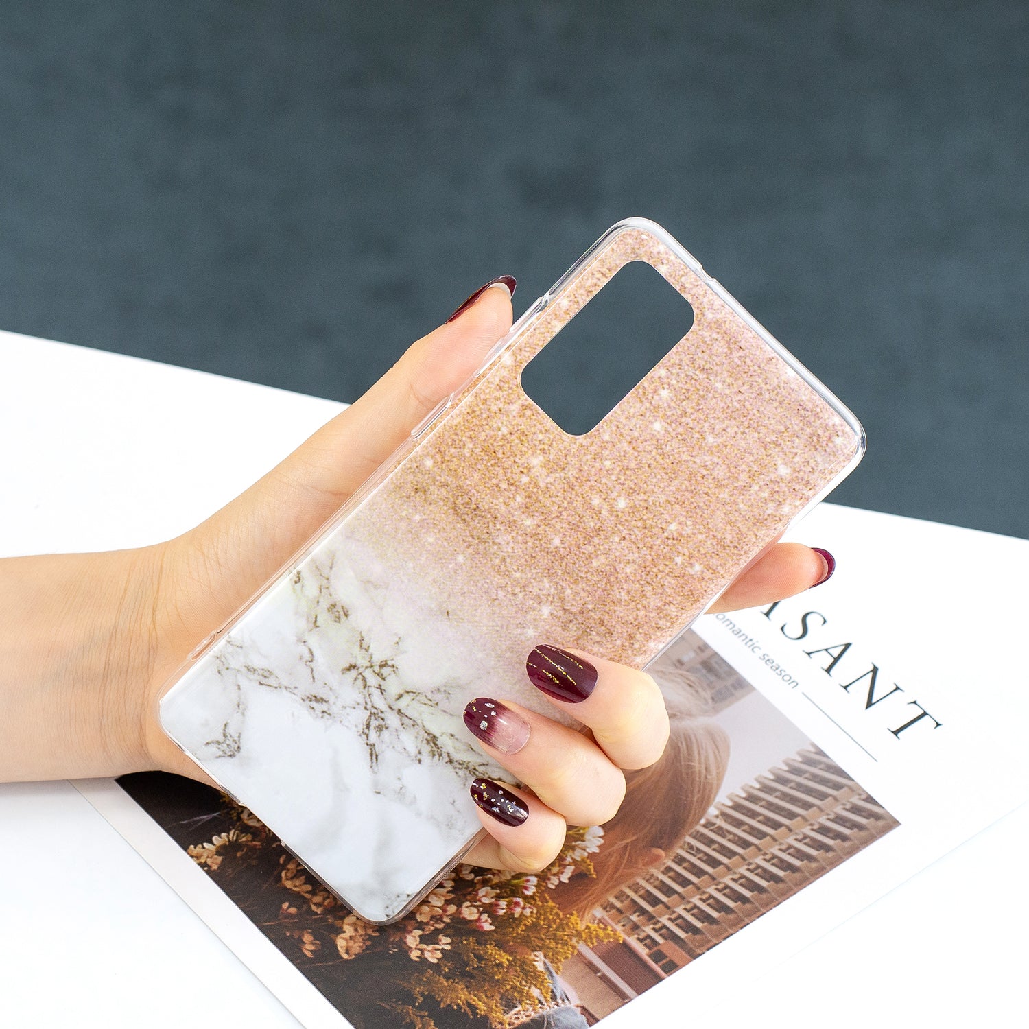 For Samsung Galaxy S20 FE 4G/5G/S20 Lite/S20 FE 2022 Marble Pattern Anti-drop IMD TPU Cover - Style D