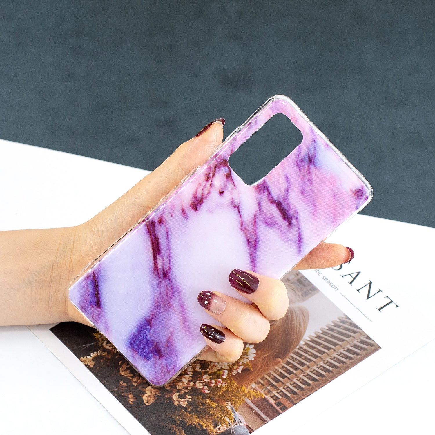 For Samsung Galaxy S20 FE 4G/5G/S20 Lite/S20 FE 2022 Marble Pattern Anti-drop IMD TPU Cover - Style L