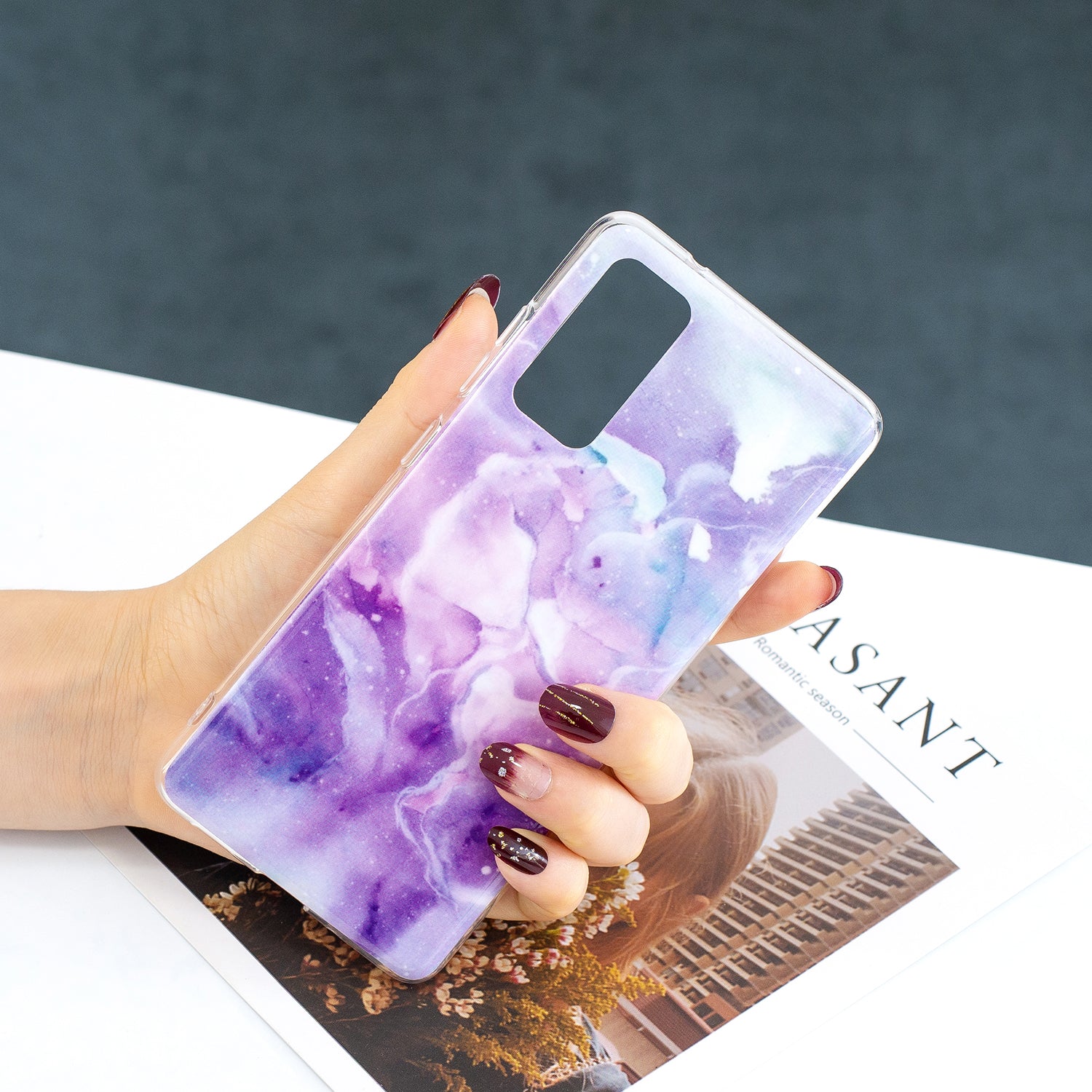 For Samsung Galaxy S20 FE 4G/5G/S20 Lite/S20 FE 2022 Marble Pattern Anti-drop IMD TPU Cover - Style P