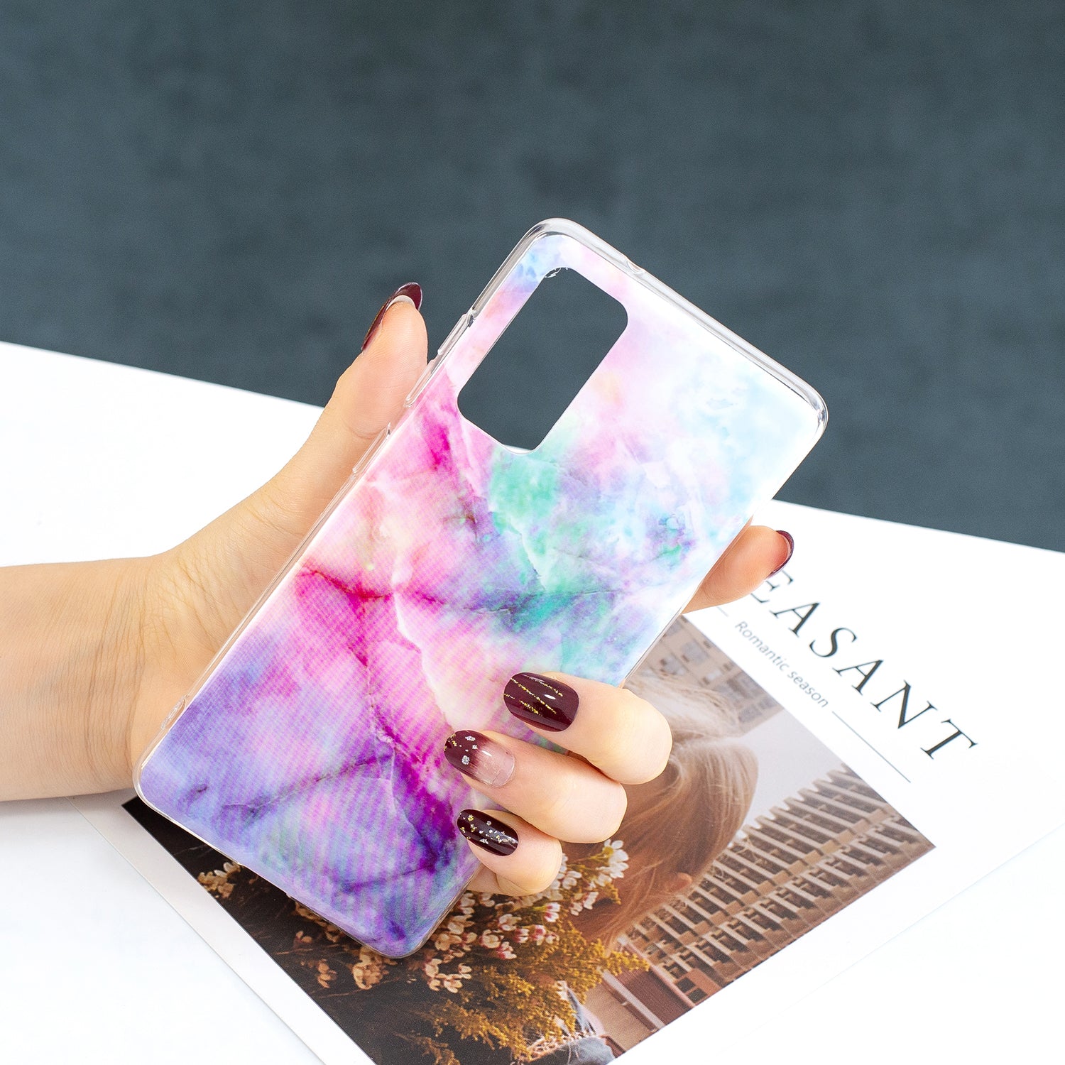 For Samsung Galaxy S20 FE 4G/5G/S20 Lite/S20 FE 2022 Marble Pattern Anti-drop IMD TPU Cover - Style U