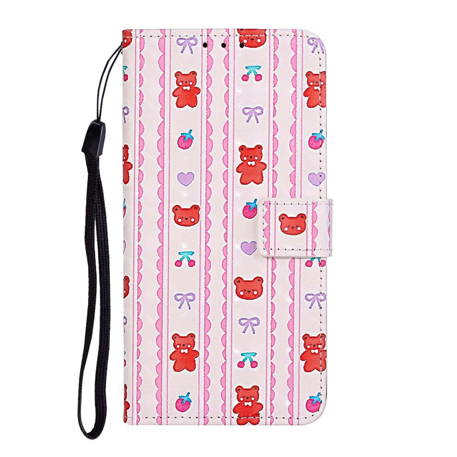 Pattern Printing Leather Protector for Samsung Galaxy S20 4G/S20 5G Stand Case with Hanging Strap - Bear