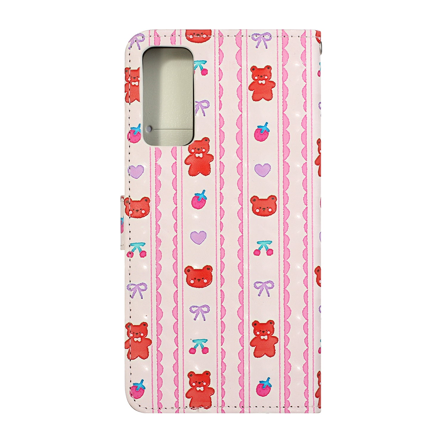 Pattern Printing Leather Protector for Samsung Galaxy S20 4G/S20 5G Stand Case with Hanging Strap - Bear