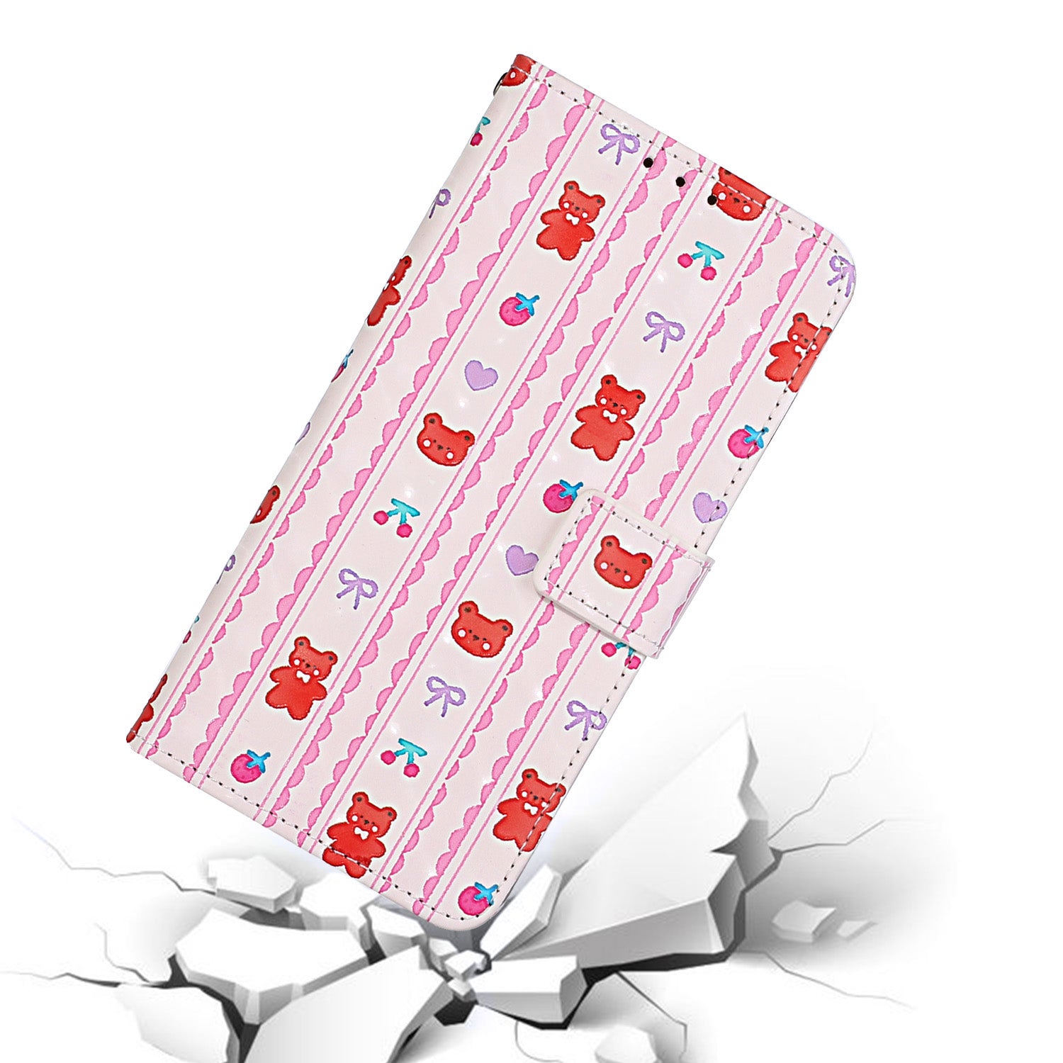 Pattern Printing Leather Protector for Samsung Galaxy S20 4G/S20 5G Stand Case with Hanging Strap - Bear