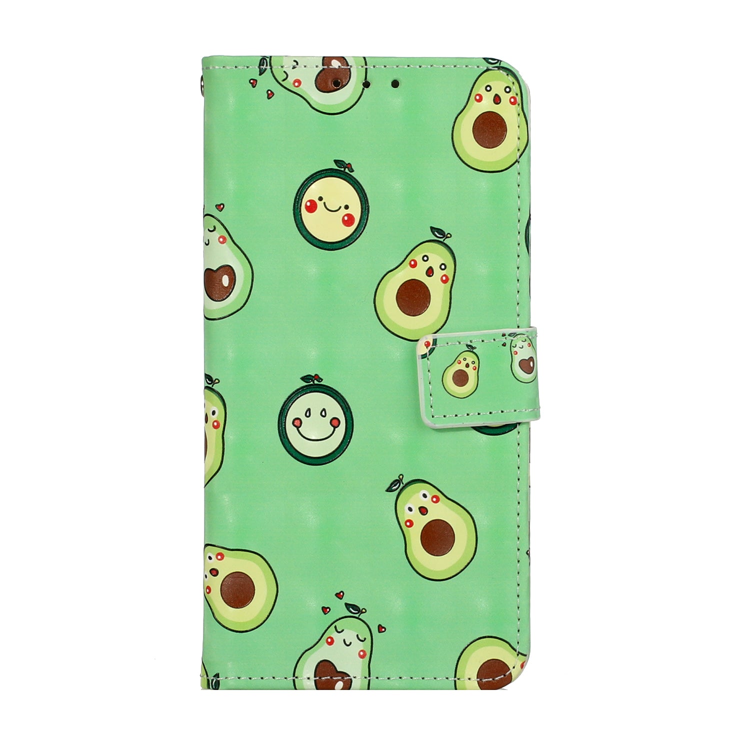 Pattern Printing Leather Protector for Samsung Galaxy S20 4G/S20 5G Stand Case with Hanging Strap - Avocado