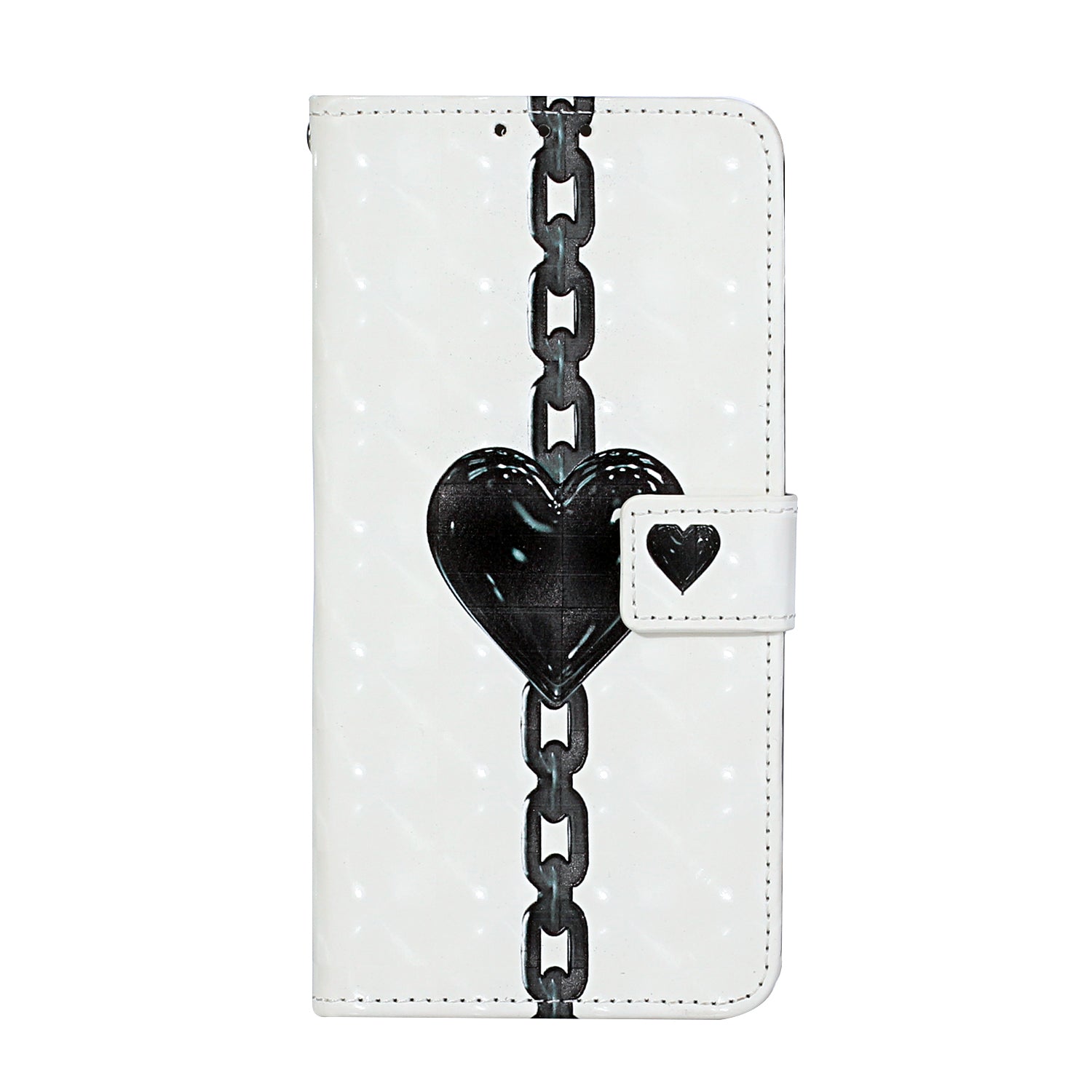 Pattern Printing Leather Protector for Samsung Galaxy S20 4G/S20 5G Stand Case with Hanging Strap - Heart Chain