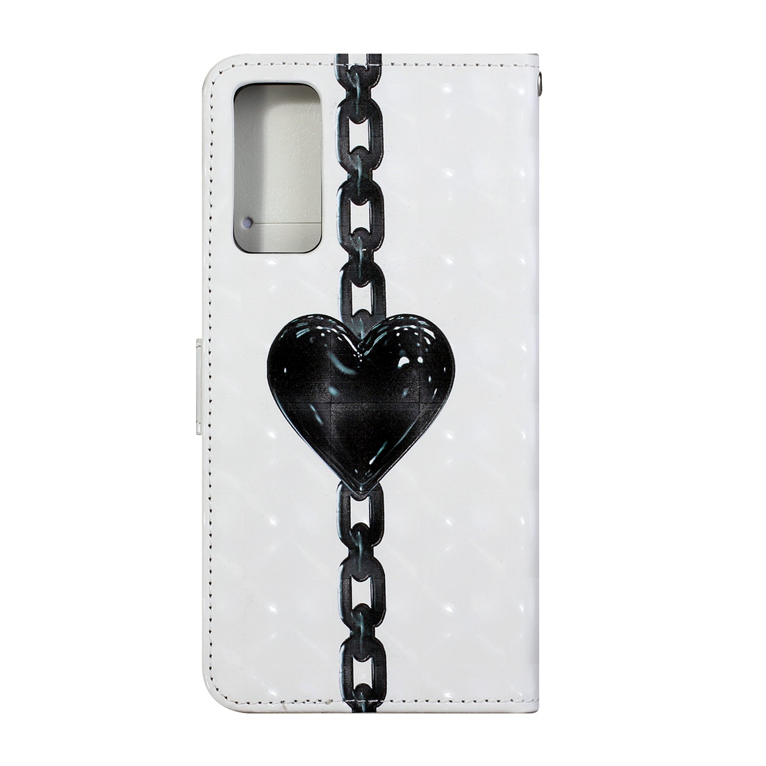 Pattern Printing Leather Protector for Samsung Galaxy S20 4G/S20 5G Stand Case with Hanging Strap - Heart Chain