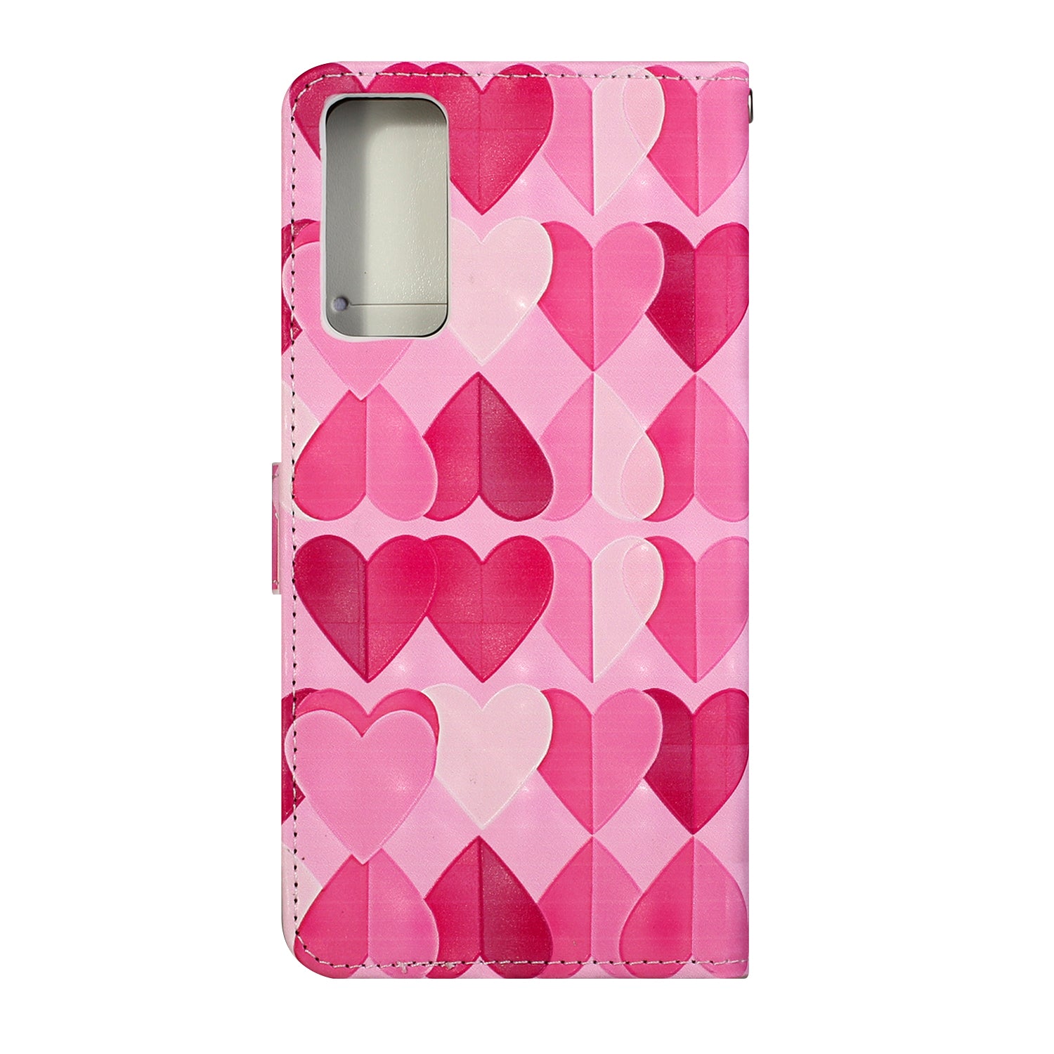 Pattern Printing Leather Protector for Samsung Galaxy S20 4G/S20 5G Stand Case with Hanging Strap - Hearts