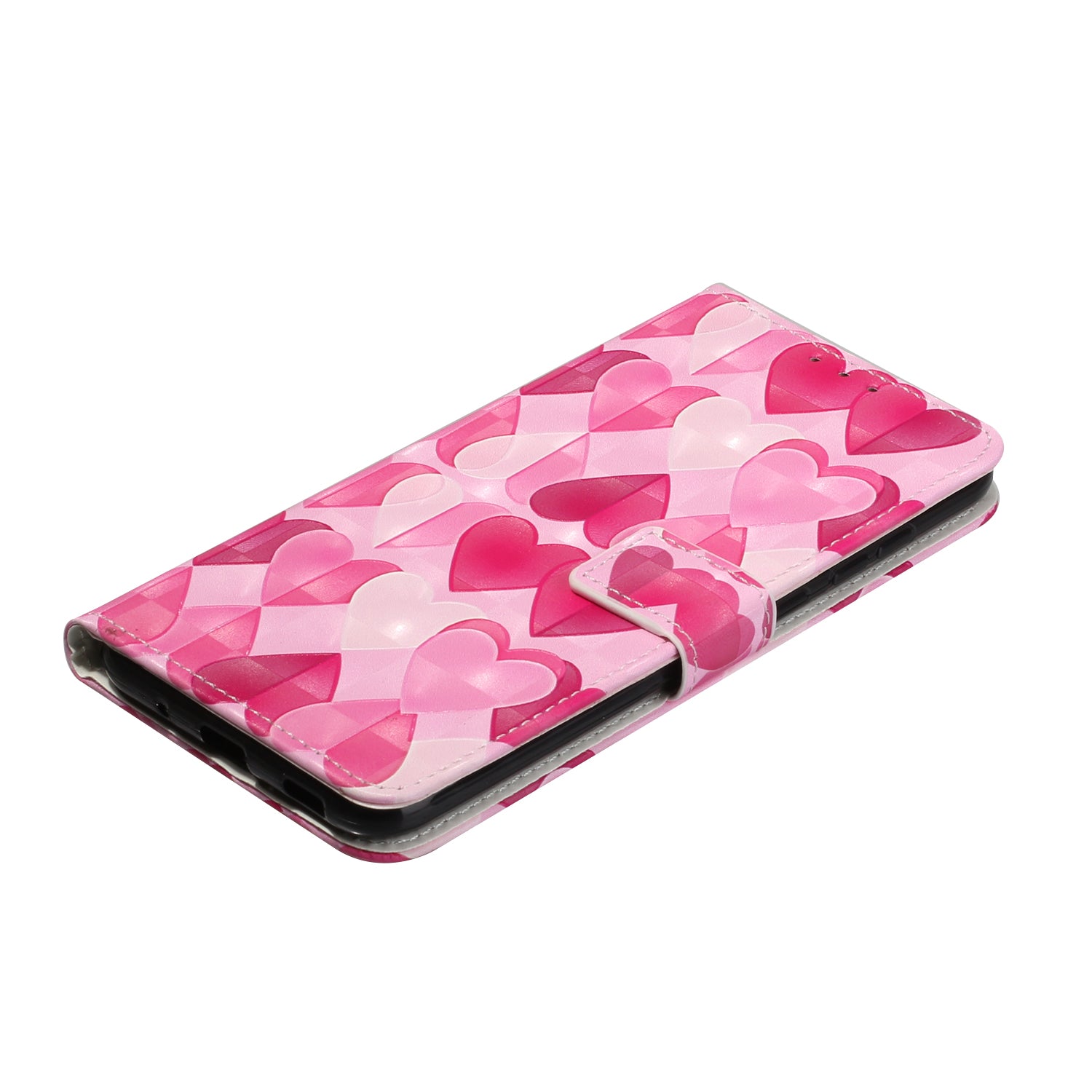 Pattern Printing Leather Protector for Samsung Galaxy S20 4G/S20 5G Stand Case with Hanging Strap - Hearts