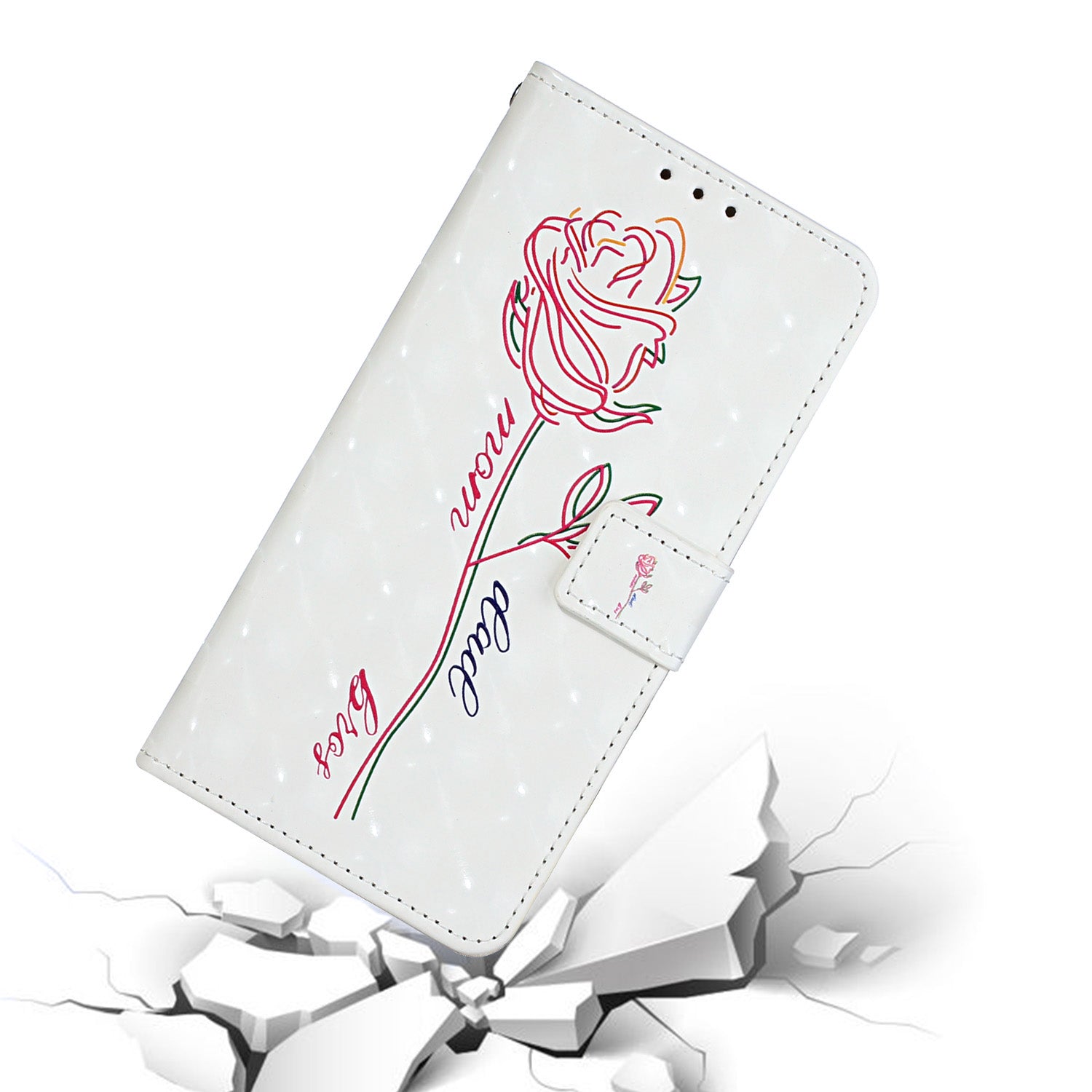 Pattern Printing Leather Protector for Samsung Galaxy S20 4G/S20 5G Stand Case with Hanging Strap - Flower