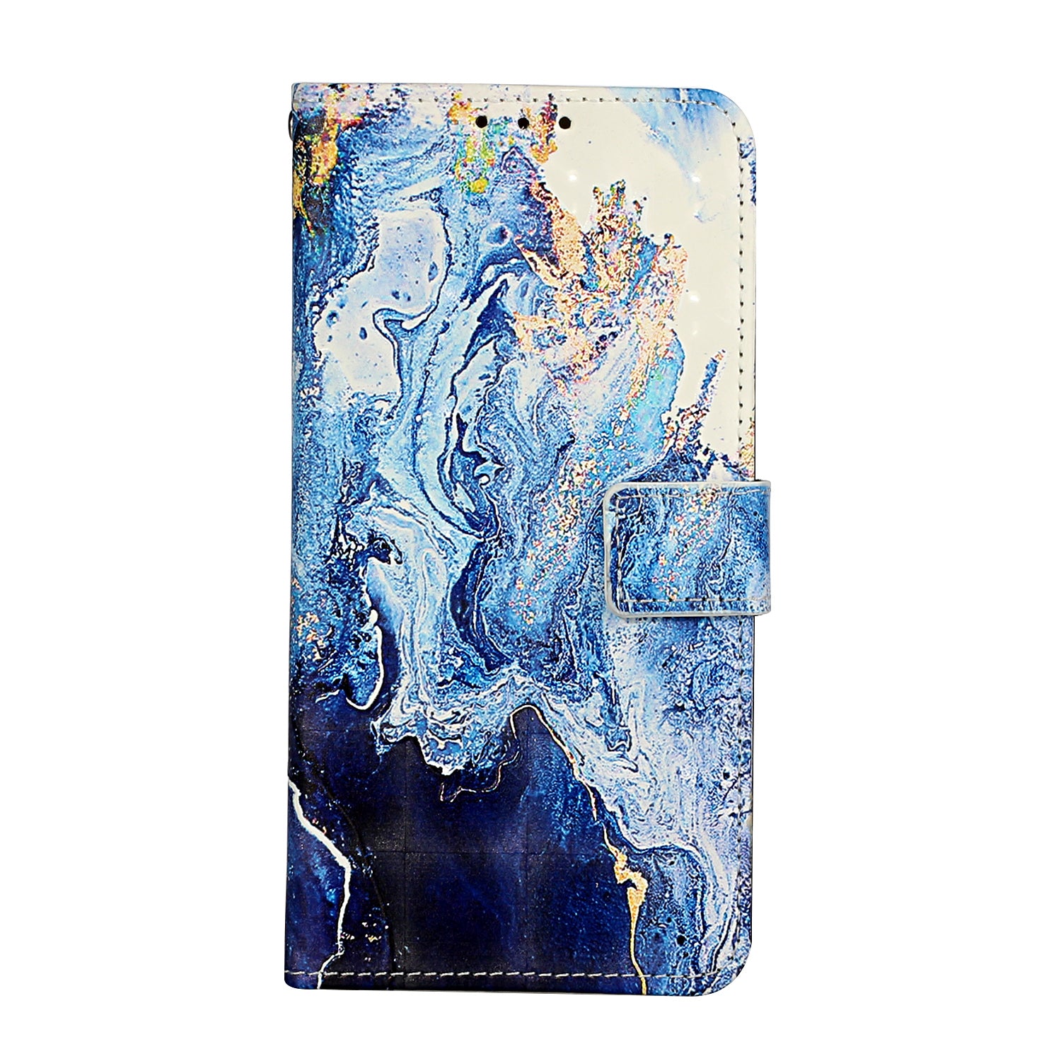 Pattern Printing Leather Protector for Samsung Galaxy S20 4G/S20 5G Stand Case with Hanging Strap - Marbling