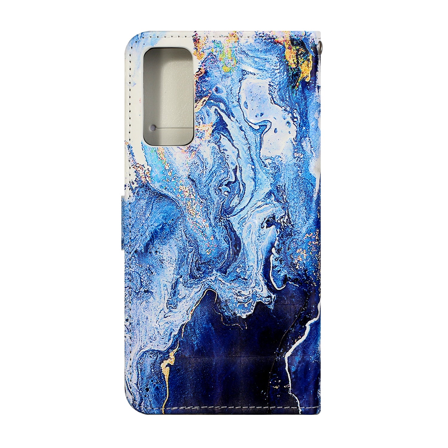 Pattern Printing Leather Protector for Samsung Galaxy S20 4G/S20 5G Stand Case with Hanging Strap - Marbling