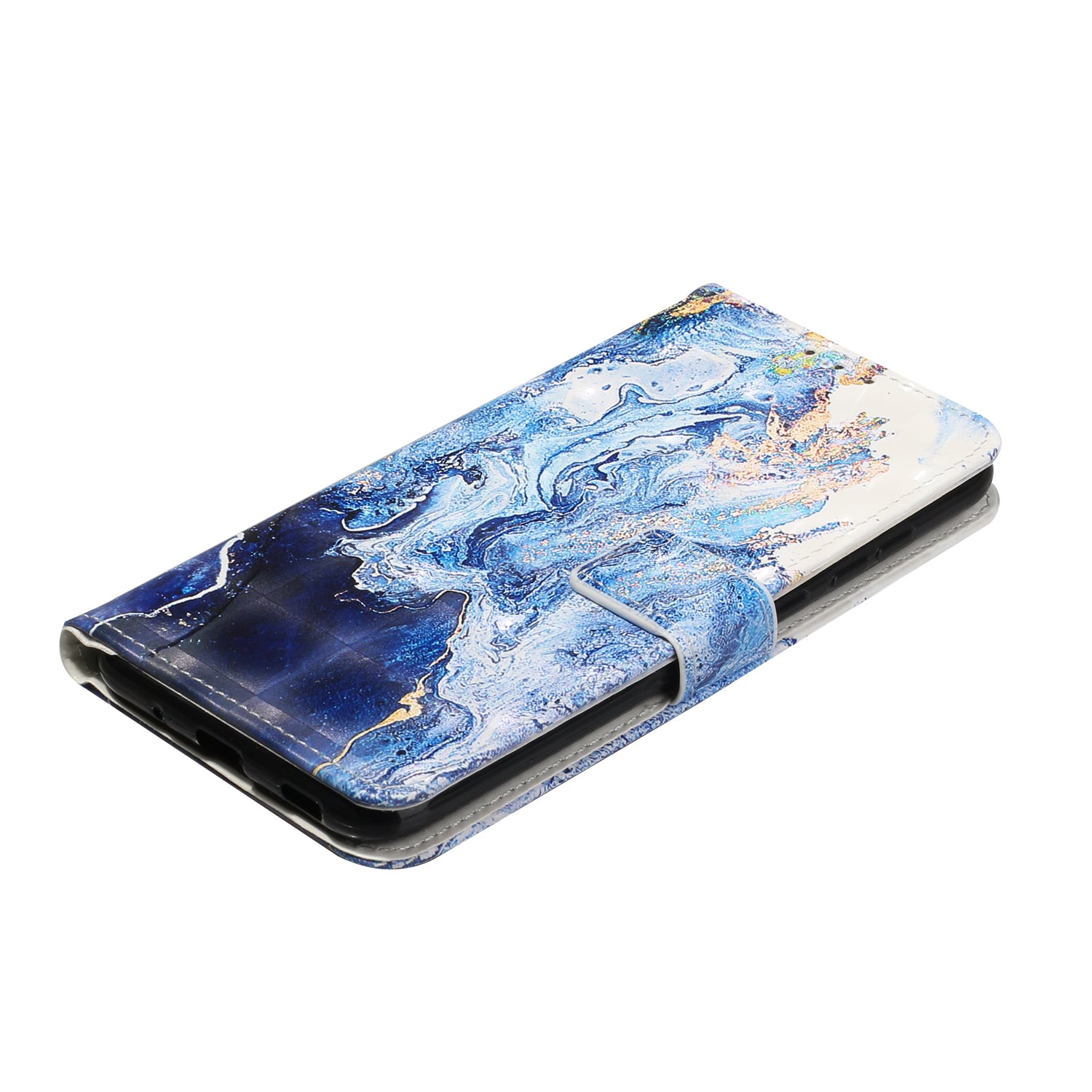 Pattern Printing Leather Protector for Samsung Galaxy S20 4G/S20 5G Stand Case with Hanging Strap - Marbling