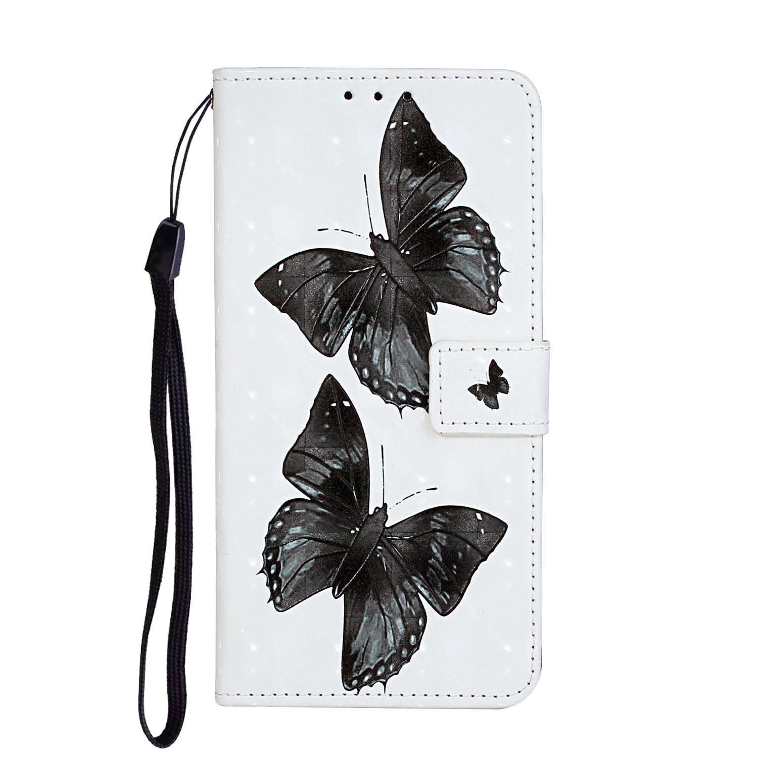 Pattern Printing Leather Protector for Samsung Galaxy S20 4G/S20 5G Stand Case with Hanging Strap - Butterfly