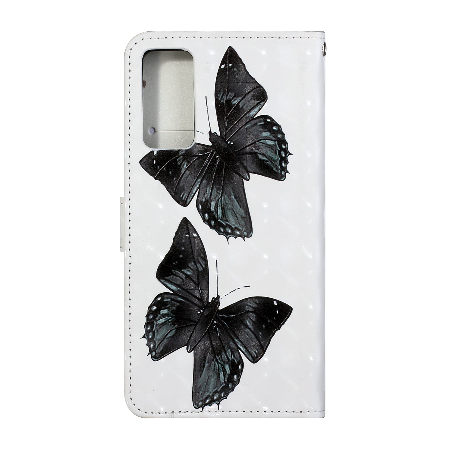 Pattern Printing Leather Protector for Samsung Galaxy S20 4G/S20 5G Stand Case with Hanging Strap - Butterfly