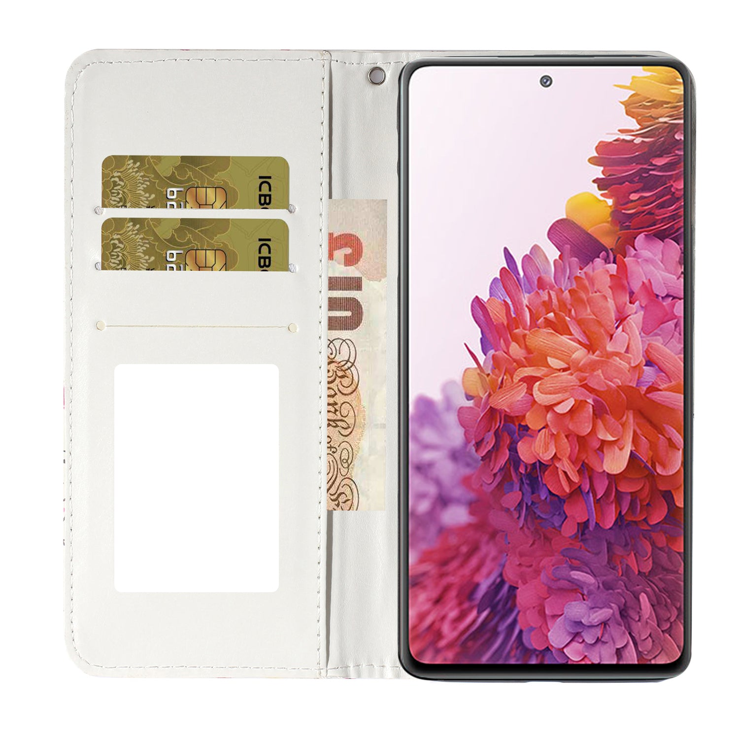 Pattern Printing Leather Protector with Hanging Strap for Samsung Galaxy S20 Plus/S20 Plus 5G  Stand Case - Flower