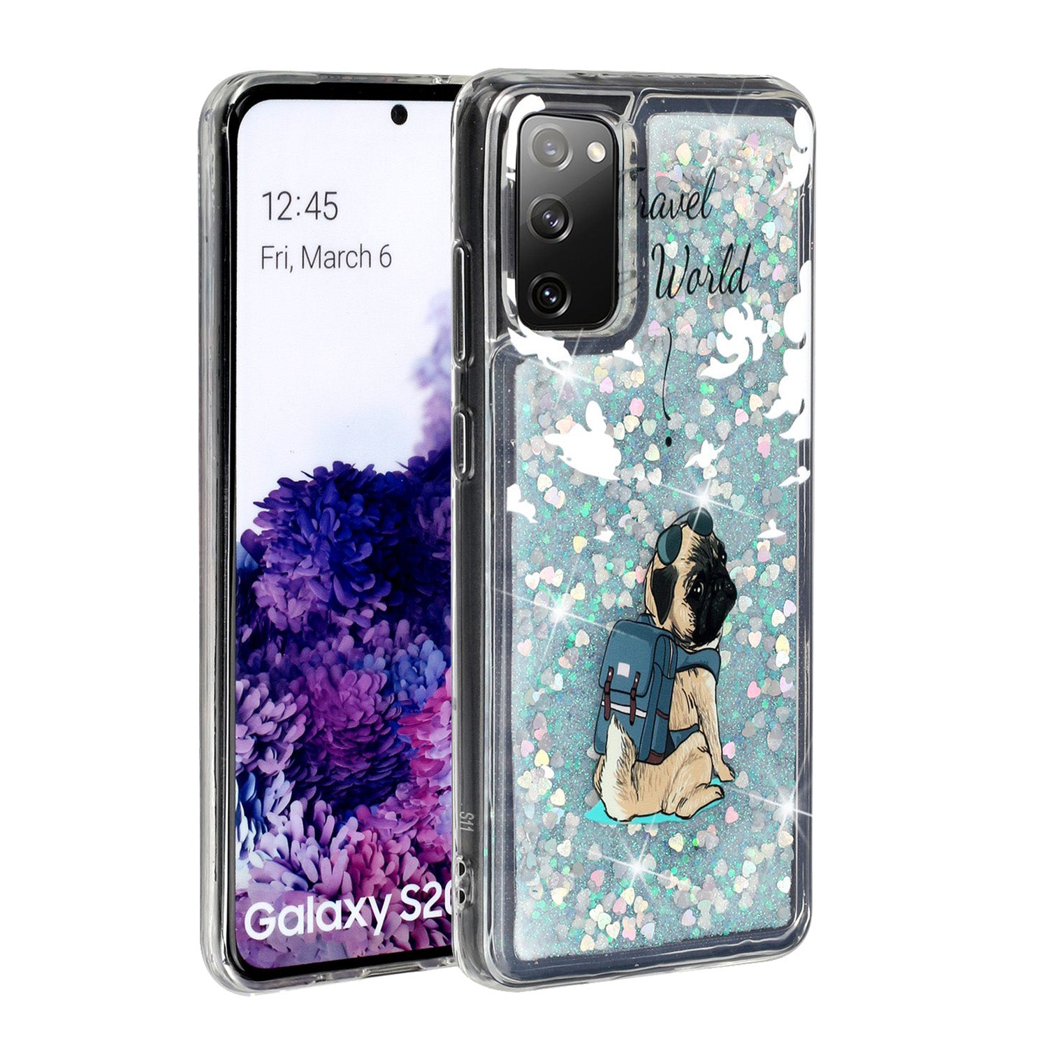 For Samsung Galaxy S20 FE 4G/5G/S20 Lite/S20 FE 2022 Glitter Powder Quicksand Patterned TPU Case - Dog