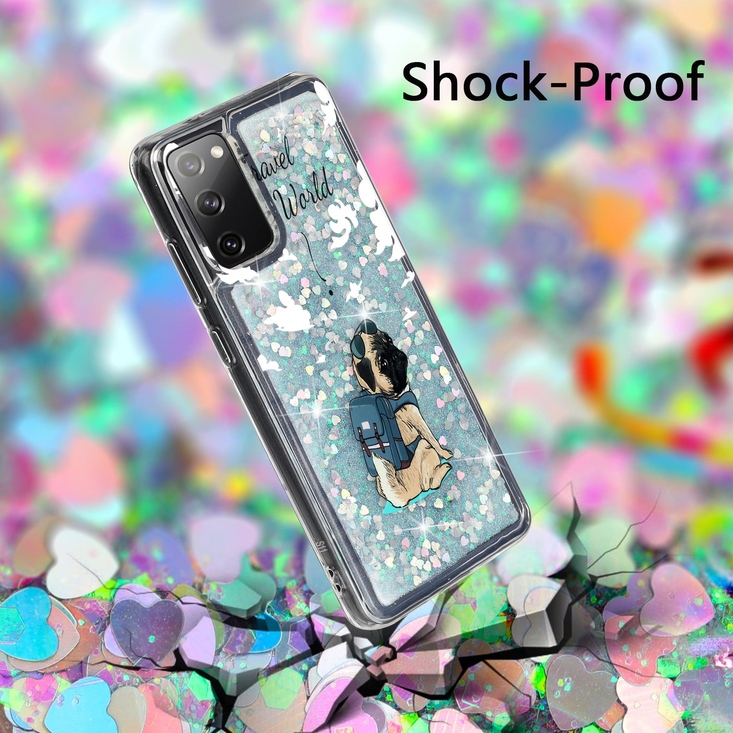 For Samsung Galaxy S20 FE 4G/5G/S20 Lite/S20 FE 2022 Glitter Powder Quicksand Patterned TPU Case - Dog